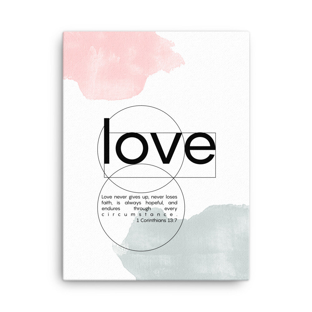 Love, Bible Verse Canvas, 1 Corinthians 13:4