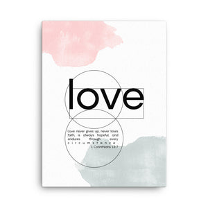 
                  
                    Love, Bible Verse Canvas, 1 Corinthians 13:4
                  
                