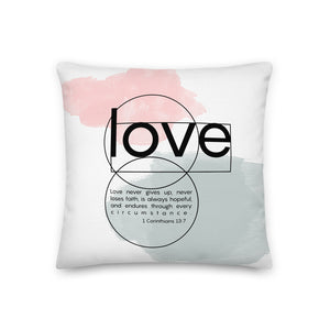 
                  
                    Love 1 Corinthians 13:7 Modern Scripture Premium Pillow
                  
                